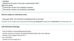 Email către comentator